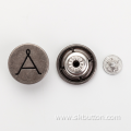 engraved logo alloy vintage jeans buttons